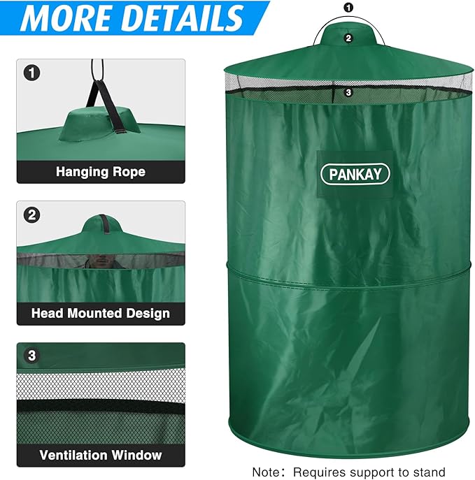 PANKAY Pop Up Privacy Tent, Portable Outdoor Camping Bathroom Toilet Tent, Collapsible Shelter for Camping & Emergency – Lightweight & Sturdy, Easy Set Up, Foldable - with Carry Bag