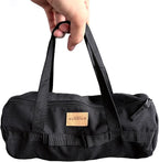 TBACW Canvas Tool Storage Bag with Zipper - Organizer for Tools, Tent Stakes & Poles, Durable Fabric Utility Pouch for Outdoor Hunting Hiking Camping Gear (Black)