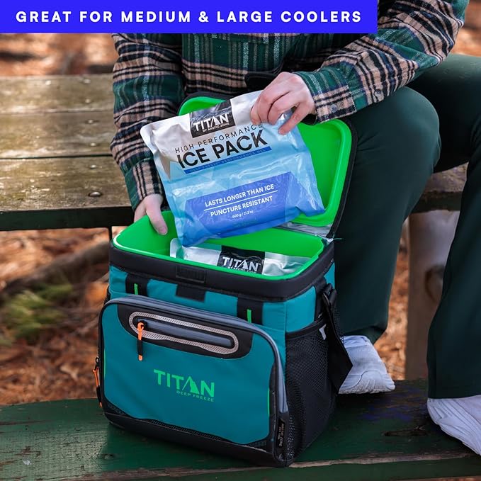 Arctic Zone Titan Deep Freeze Ice Pack- (2 Pack) 600 Gram High Performance Ice Pack - Long-Lasting, Puncture-Resistant Cold Pack Filled with Non-Toxic Gel…