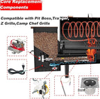 Complete Grill Upgrade Kit - 2.0 Auger Motor, Induction Fan, Fire Burn Pot, Hot Rod Ignitor & Power Cord-Compatible with Traeger, Pit Boss, Camp Chef, Z Grills & More Wood Pellet Grills
