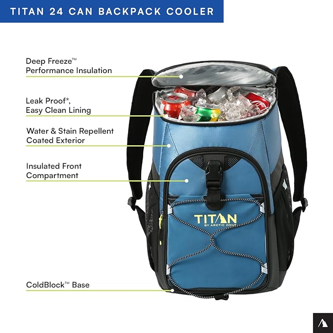 Titan by Arctic Zone Deep Freeze Backpack Cooler 24 Can