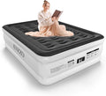 Full Air Mattress with Built-in Pump, 18" Top Inflatable Mattress with Waterproof Flocking Fabric, Three-Minute Quick-Inflatable Bed. Portable Blow Up Mattress for Home, Outdoor and Guests