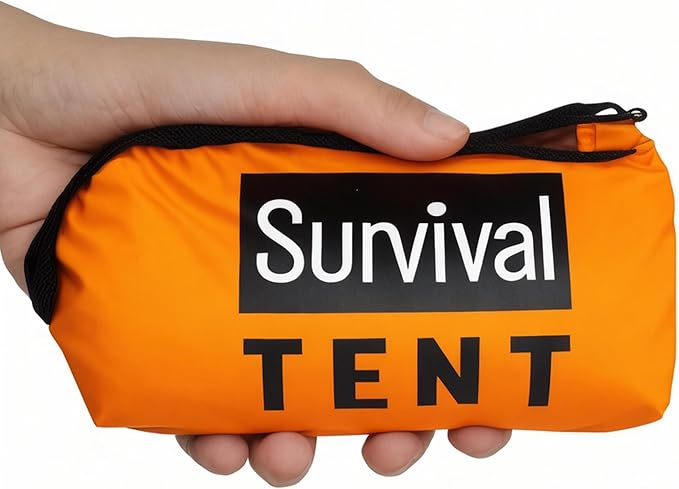 Survival Tent Kit - All-Weather Protection for Camping, Hiking & Survival - Includes Emergency Whistle, Paracord, Blanket, Tube Tent