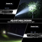 ULTRAFIRE SK68-X Mini Rechargeable Flashlight, Zoomable Tactical EDC Pocket Flashlight, Compact LED Flashlights with Type-C Charging, IPX4 Water for Camping, Emergency, Holiday Gifts (2 Pack)