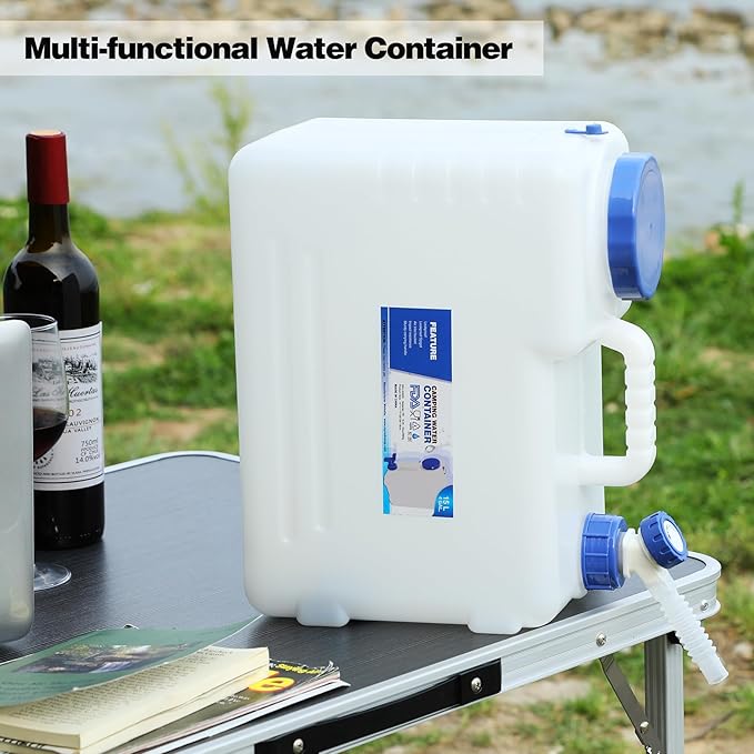 REDCAMP 4 Gallon/15L Portable Water Container with Spigot,Camping Water Jug,Camping Water Container, Large Water Tank,Portable Emergency Water Storage for Camping,Car,Hiking,Hurricane Supplies