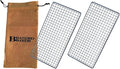 Portable Bushcraft Stainless BBQ Cooking Grill Grate, Bamboo Cutting Board, Burlap Bag, Mini Knife, Fire Starter Kits. Camping, Campfires, Backpacking, Hunting & Fishing Gear