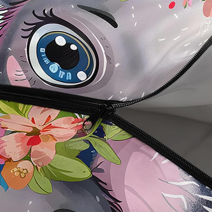 AILONEN Kawaii Panda Sleeping Bags,Lightweight & Waterproof,3 Season Warm & Cool Weather,Dreamy Purple Flower Animal Themed Sleeping Bags for Boys,Girls,Kids,Adults Travelling,Outdoors