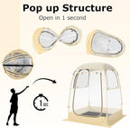Goplus Sports Tent, Instant Pop up Weatherproof Shelter, Portable & Foldable Outdoor Clear View Bubble Tent w/Carrying Bag, Floor Mat, Watch Sports Events Camping