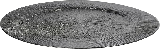 DYRABREST 100 Pcs 13 Inch Charger Plates, Bulk Round Charger Plates Plastic Wedding Dinner Elegant Reusable for Table Setting Wedding Party Event Tabletop Setting Decor (Black)