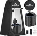 PANKAY Portable Toilet with Pop up Privacy Tent, X Large Camping Toilet Portable Potty for Adults, Outdoor Shower Tent Changing Room, Instant Pop Up, Washable Foldable Camp Toilet Kit with Carry Bag