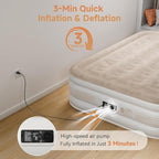 Sebor Air Mattress Queen with Built-in Pump 18", Comfortable Self-Inflating Air Mattress with High-Speed Pump, Durable Blow Up Mattress Queen with Storage Bag for Guests, Camping, Travel