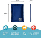 Cool Coolers by Fit & Fresh 2 Pack Soft Ice, Flexible Stretch Nylon Reusable Ice Packs for Lunch Boxes & Coolers, Navy Sketch Weave & Blue