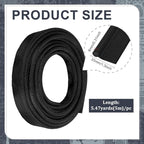 BENECREAT 5.5 Yards Black Awning Rail Piping, 8mm Double Flap Awning Tent Piping Insert with Solid PVC Core for Rv, Tarps, Camping Tent Accessories