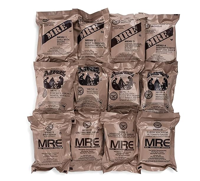 Wornick MRE Meals Ready to Eat, Inspection 2025, 2026 or Better, Emergency Food Supply, Survival Camping Outdoor 12 Pack (Pallet, 48, Count)