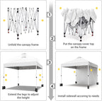 10x10ft Pop Up Canopy Tent with 1 Sidewall, Portable Instant Commercial Canopy Patio Tent with Vented Top Roller Bag 4 Sandbags 4 Ropes and 8 Tent Stakes, White
