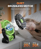 Battery Powered Fan -Lash Fans with Led Lantern, Portable Rechargeable, Battery Operated for Mobile Phone, Hook 4 Speed Quiet Personal for Desk Fan, Travel, Fishing, Power Outage, Hurricane-Green