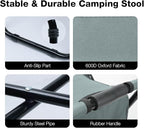 Portable Backpack Stool Cooler Chair for Adults, Folding Large 3 in 1 Multifunction Insulated Camping Seat Backpack Cooler Chair Heavy Duty 350lbs for Fishing Hunting, Gray