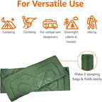 Amazon Basics 40°F Cold Weather Two-Person Sleeping Bag for Outdoor Camping, Queen Size XL, 87" x 59", Olive Green