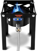 ARC 55,000BTU Propane Burner Camping Stove,Outdoor Gas Stove Burner Cooker for Cooking for Turkey Fry,Homebrewing,Crawfish Boil,and More!