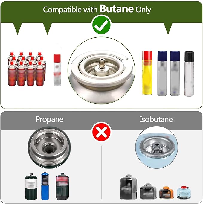Double Burner Butane Stove, Butane Camping Stove Kit with Baking Pan and Carrying Case, Portable Camping Burner for RV, Apartments, Outdoor