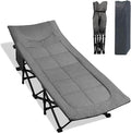 Northroad Camping Cot for Adults with Cushion and Pillow, Portable Folding Bed for Sleeping, Lightweight Tent cot with Carry Bag Supports 450 lbs (Grey)
