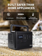 Portable Power Station 600W, 600Wh LiFePO4 Battery, Outdoor Solar Generator for Camping, Traveling, and Emergency