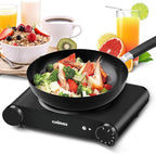 Cusimax Portable Electric Stove, 1200W Infrared Single Burner Heat-up In Seconds, 7 Inch Ceramic Glass Single Hot Plate Cooktop for Dorm Office Home Camp, Compatible w/All Cookware - Upgraded Version