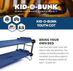Disc-O-Bed Youth Double Cot Kid-O-Bunk, Modular for Bunk Beds, Dual Cots, or Bench with 2 Carry Bags for Portable Transport