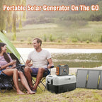 Portable Solar Generator with Panels, 300W Power Station with Solar Panel 60W, 110V AC Outlet Solar Power Pack Generator, Camping 65W Power Bank with DC for Laptop Smart Device RV Outdoor