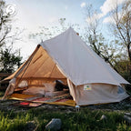 Canvas Bell Tent Yurt Tent 4 Seasons for Camping 100% Cotton Glamping Tents with Stove Jack, Family Camping Outdoor Hunting Party