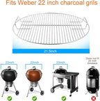 Coolbird 2nd Generation 21.5" Replacement Cooking Grate, Fits 22 inch Weber Charcoal Grills, Kettle and Kettle Premium, Master-Touch, Bar-B-Kettle, Performer【Smaller Gap】