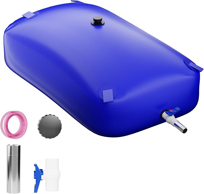 Large Capacity Water Storage Bladder Containers, Bladder Tank for Drought Resistance, Fire Prevention, Emergency Water, Agricultural Irrigation Outdoor (240L/63Gal, Blue)