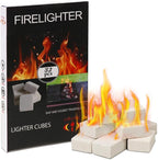 HGD Natural Fire Starters for Outdoor: 32 Cubes Fire Starter Campfire Fireplace Charcoal Wood Stove Chimney Fire Pit Grill Smoker Indoor Outdoor Use White