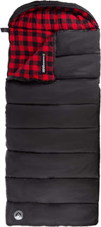 Sleeping Bag - Lightweight Envelope-Style 32F Rated Outdoor Sleeping Bag with Hood and Carry Case for Backpacking, Camping and Hiking by Wakeman (Navy)