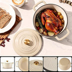 Enameled Cast Iron Dutch Oven with Lid – 5QT Heavy-Duty Pot, Oven Safe up to 500°F, Dual Handles, Ideal for Sourdough Bread Baking, Stews, Roasting, Braising – All Cooktops, Durable & Versatile Cookware (Ivory)