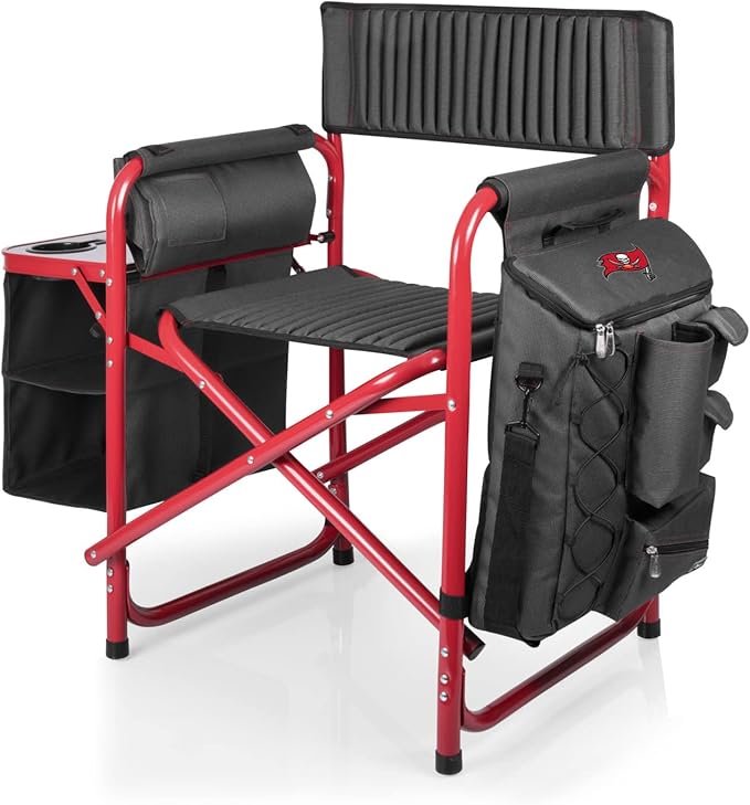 Picnic TIME NFL Unisex-Adult NFL Fusion Camping Chair with Side Table and Soft Cooler, Beach Chair for Adults, Lawn Chair