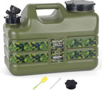 ASIEIT 3 Gallon/5 Gallon Water Jug with Spigot, Portable Water Tank BPA Free, Leak-Proof Water Containers for Camping Water Storage Containers for Emergency Outdoor Hiking Picnic, Green/Yellow/White