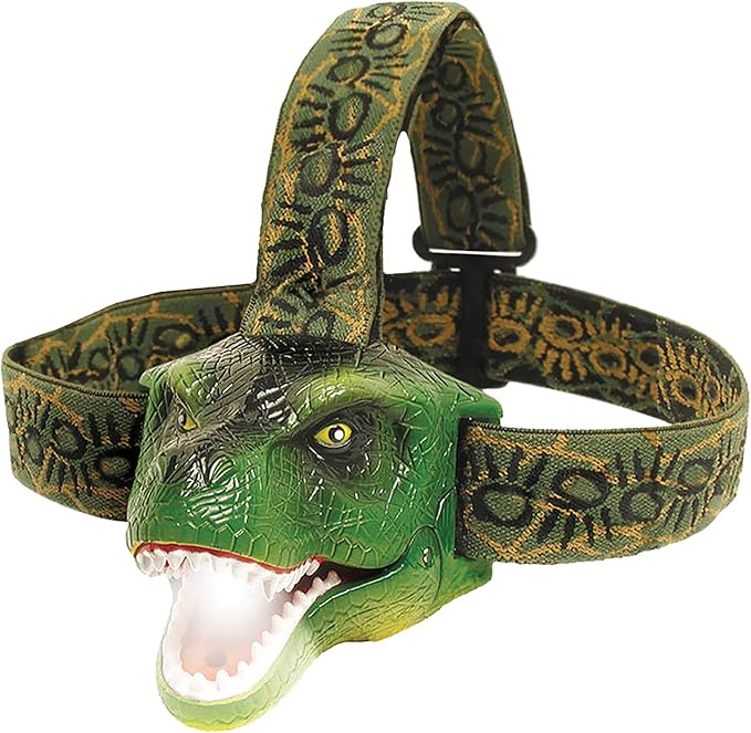 Big Discoveries Original DinoBryte LED Headlamp Roaring T-Rex Dinosaur Head Lamp for Kids | Dino Toy Headlight Flashlight for Boys, Girls, or Adults