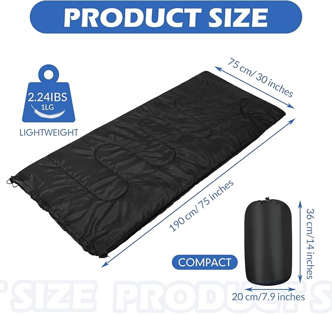Macarrie 12 Pack Camping Sleeping Bags for Adults Homeless Bulk Cold Weather Kids Sleeping Bag Lightweight Waterproof Compression Sack for Backpacking Traveling Hiking Outdoor Shelter