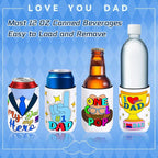 18 Pack Fathers Day Craft Gifts,12 oz Can Cooler Sleeves Cans Bottles DIY Beverage Covers Happy Father's Day Beer Can Insulators Daddy Gifts from Son Daughter for Dad Grandpa Brother