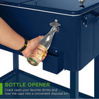 Best Choice Products 80-Quart Outdoor Steel Rolling Cooler Cart w/Ice Chest, Bottle Opener, Catch Tray, Drain Plug, Locking Wheels