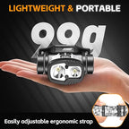 Rechargeable LED Headlamp 3000 High Lumens,9 Modes 60H Long Lasting, Motion Sensor IPX6 Waterproof Bright Head Light,for Outdoor Camping Hiking Running Fishing