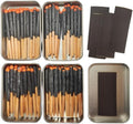 Survival Waterproof Match Kit – 20/40/60/80/100 Fire Starters with Extra Striker, Metal Tin & Waxed Tinder Cords – Stormproof Windproof for Camping & Emergency (4 x Tin Matches)