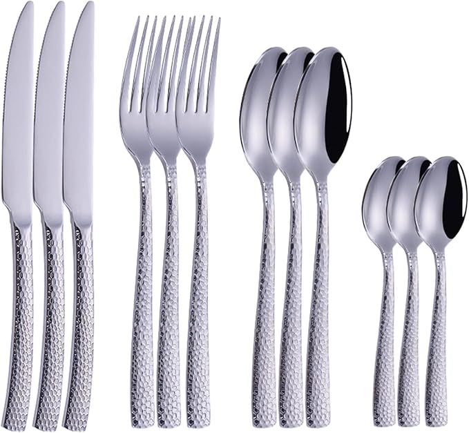Flatware Sets 4pcs/Set Golden ?Portable Stainless Steel Cutlery Complete of Dining Tableware Kitchen Gadget Sets Dinner Forks Knives Spoon,
