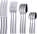 Flatware Sets 4pcs/Set Golden ?Portable Stainless Steel Cutlery Complete of Dining Tableware Kitchen Gadget Sets Dinner Forks Knives Spoon,