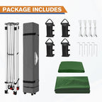 EAGLE PEAK Commercial Canopy 10x10 Pop Up Canopy Tent with 1 Sidewall, Easy Setup Heavy Duty Instant Event Shelter for Vendors & Markets, Outdoor Sun Shade, Green