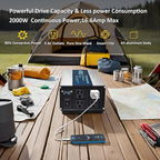 WZRELB 2000W Pure Sine Wave Inverter 24V DC to 110V 120V AC Power Converter with LED Display, Off-Grid Portable Power Inverter with 4 AC Outlets for Home, RV, Truck, Camping