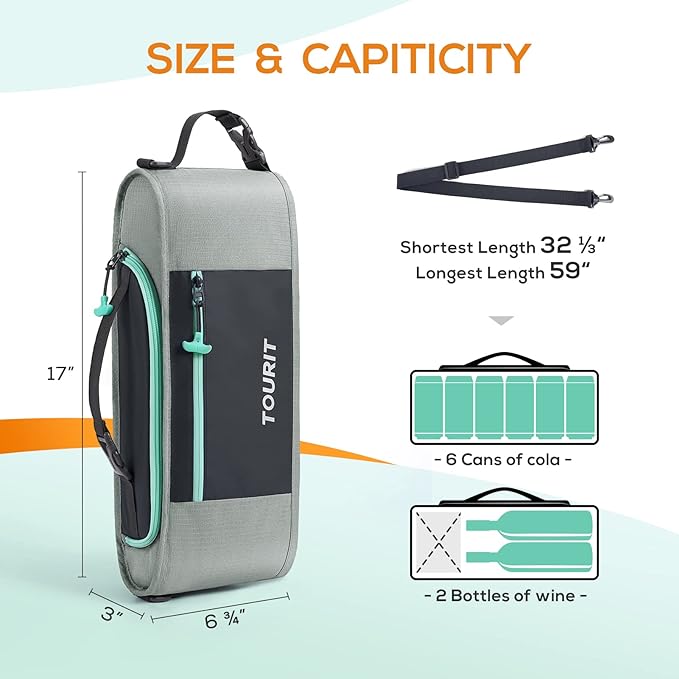 TOURIT Cooler Bag - 6-Can Insulated Sleeve, Small Soft Golf Accessories for Men, Fits Discreetly in Golf Bag