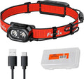 Fenix HP12R-T 1300 Lumen Rechargeable Running Headlamp – Split Battery Design, White/Neutral White/Red Light Modes with Lumentac Organizer (Red)