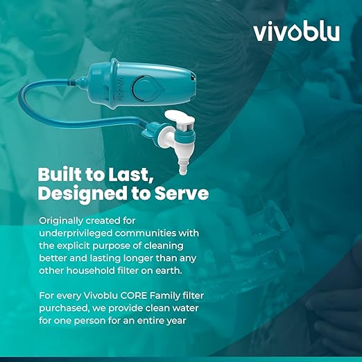 VivoBlu Core Family Filter Emergency Water Filtration System: Gravity Water Filter for Camping, Backpacking, and Hiking - Travel Filter for Purification Outdoors or in Emergencies